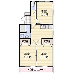 JR信越本線 長野駅 徒歩35分の賃貸アパート 3階3DKの間取り