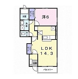 JR信越本線 長野駅 4.8kmの賃貸アパート 1階1LDKの間取り