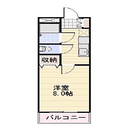 JR信越本線 長野駅 徒歩12分の賃貸マンション 3階1Kの間取り