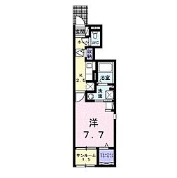 JR信越本線 長野駅 5.5kmの賃貸アパート 1階1Kの間取り