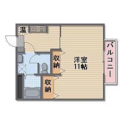 JR信越本線 長野駅 徒歩24分の賃貸マンション 1階1Kの間取り