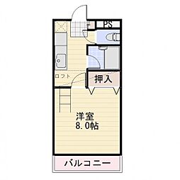 JR信越本線 長野駅 徒歩20分の賃貸アパート 2階1Kの間取り