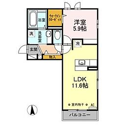 しなの鉄道北しなの 北長野駅 徒歩31分の賃貸アパート 3階1LDKの間取り