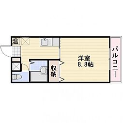JR信越本線 長野駅 徒歩9分の賃貸マンション 1階1Kの間取り
