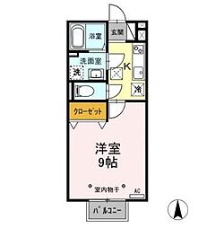 長野電鉄長野線 桐原駅 徒歩20分の賃貸アパート 1階1Kの間取り
