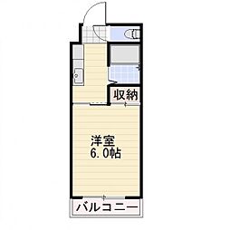 長野電鉄長野線 本郷駅 徒歩1分の賃貸マンション 2階1Kの間取り