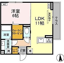 JR信越本線 長野駅 徒歩8分の賃貸アパート 2階1LDKの間取り