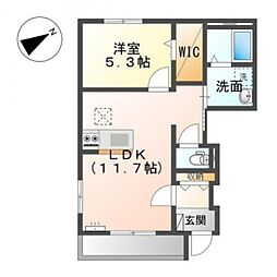 JR信越本線 長野駅 4.6kmの賃貸アパート 1階1LDKの間取り