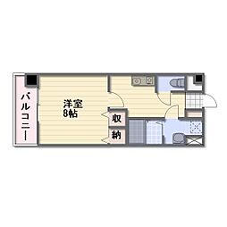 JR信越本線 長野駅 徒歩6分の賃貸マンション 2階1Kの間取り