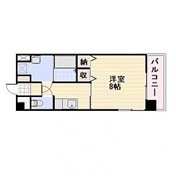 JR信越本線 長野駅 徒歩6分の賃貸マンション 7階1Kの間取り