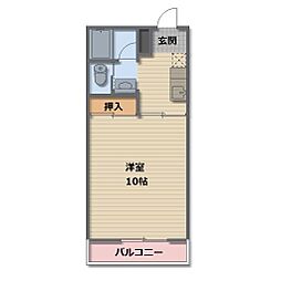 長野電鉄長野線 善光寺下駅 徒歩6分の賃貸マンション 3階1Kの間取り