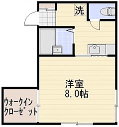 アパーテル21 1Kの間取図画像