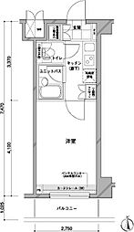 ルーブル蒲田六番館 1Kの間取図画像