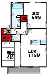 リビングタウン舞の里C棟 2LDKの間取図画像