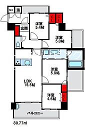 グランドニューガイア福津中央 4LDKの間取図画像