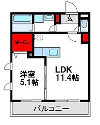 EleganceAce 1LDKの間取図画像