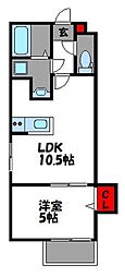 Lacasafelice和白 1LDKの間取図画像