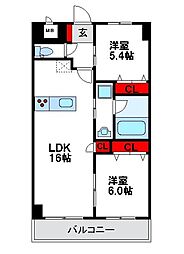 LEVANTE 2LDKの間取図画像