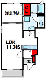 ビオトープ 1LDKの間取図画像