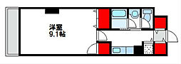 福間ステーションタワー 1Kの間取図画像