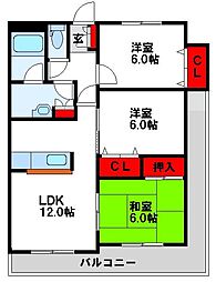 カスティール東郷 3LDKの間取図画像