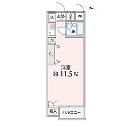 ベルコープ国立 ワンルームの間取図画像