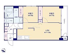 マンション茅ヶ崎 2LDKの間取図画像