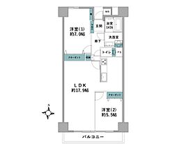 秀和平塚レジデンス 2LDKの間取図画像