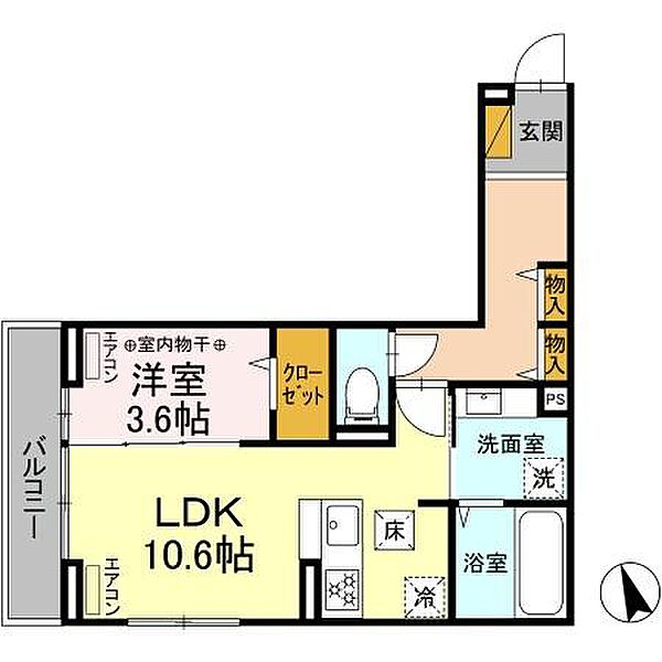 ベルカント 105｜千葉県習志野市谷津５丁目(賃貸アパート1LDK・1階・40.57㎡)の写真 その2