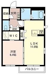 クラシエール 1LDKの間取図画像