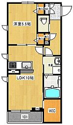 ラヴィーユ 1LDKの間取図画像