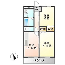タコマコート 2DKの間取図画像