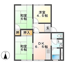 サニータウンエナB 3DKの間取図画像