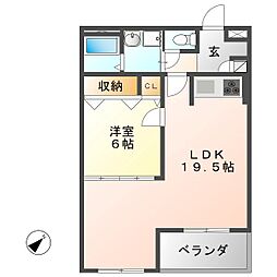ベーシックマンション2 1LDKの間取図画像