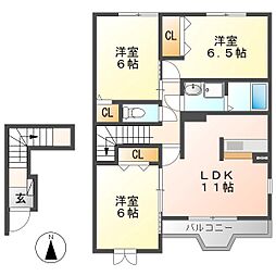 グリシーヌA 3LDKの間取図画像