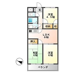 アルトラマンションA 3LDKの間取図画像