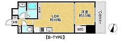 KR三宮EAST 1LDKの間取図画像