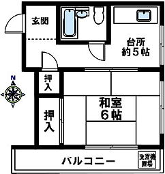 大森ビル 1DKの間取図画像