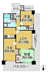 ワコーレアベニュー灘 3LDKの間取図画像