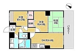 ルネ六甲八幡町 3DKの間取図画像