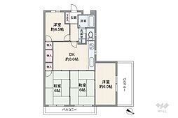 TM本山ハイツ 4DKの間取図画像