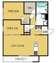 コルヌコピア 2LDKの間取図画像