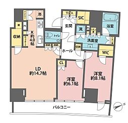 パークコート青山ザ・タワー 2LDKの間取図画像