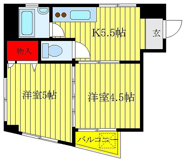 メゾン藤掛 401｜東京都板橋区本町(賃貸マンション2K・4階・30.52㎡)の写真 その2