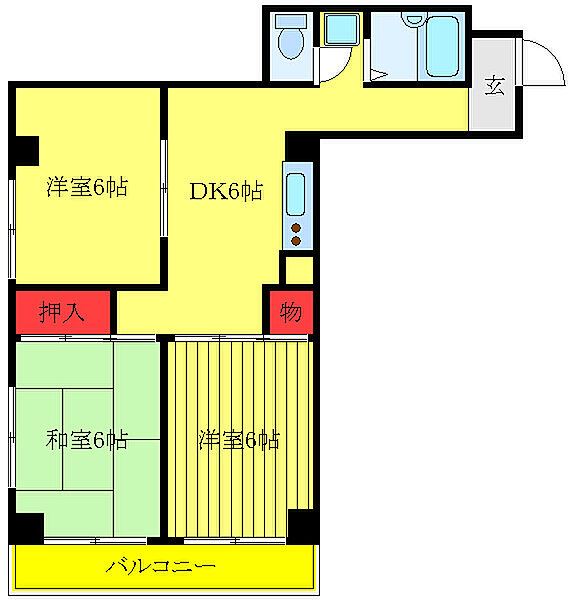 パレス大野南町 302｜東京都板橋区南町(賃貸マンション3DK・3階・51.00㎡)の写真 その2