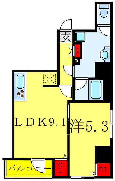 東京都台東区入谷2丁目(賃貸マンション1LDK・6階・40.12㎡)の写真 その2