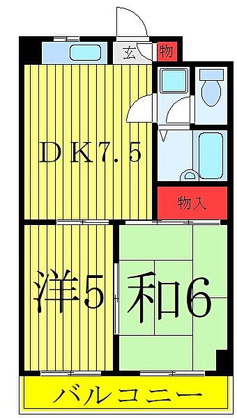 東京都荒川区南千住5丁目(賃貸マンション2DK・3階・37.34㎡)の写真 その2