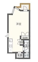 JR山手線 恵比寿駅 徒歩6分の賃貸マンション 1階ワンルームの間取り