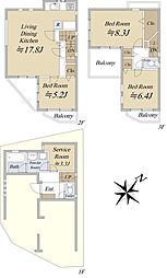西五反田8丁目戸建 3SLDKの間取り