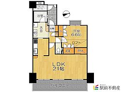 アーバンパレス天神南ハートランドタワーB棟 1LDKの間取図画像